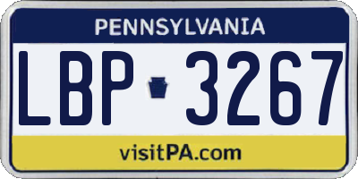 PA license plate LBP3267