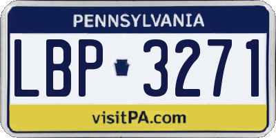 PA license plate LBP3271