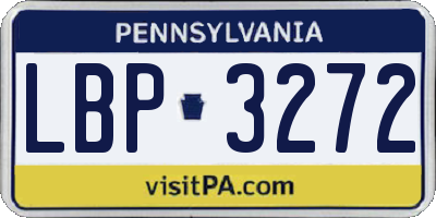 PA license plate LBP3272