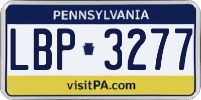 PA license plate LBP3277