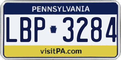 PA license plate LBP3284