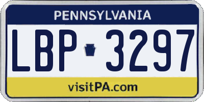 PA license plate LBP3297