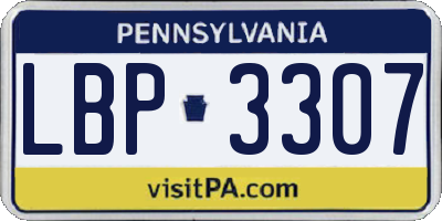 PA license plate LBP3307