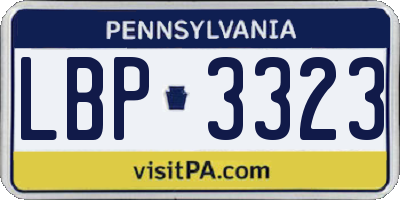 PA license plate LBP3323
