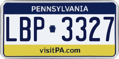 PA license plate LBP3327