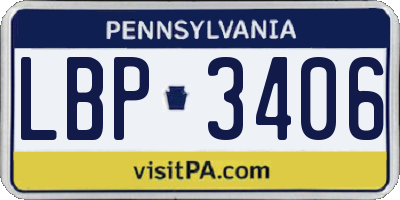 PA license plate LBP3406