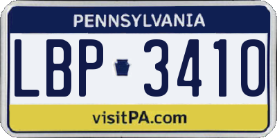 PA license plate LBP3410