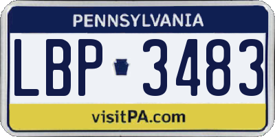 PA license plate LBP3483