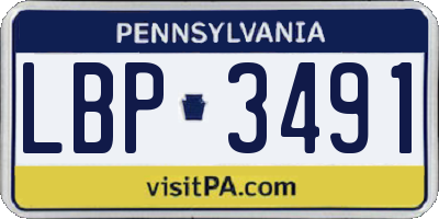 PA license plate LBP3491