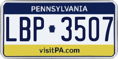 PA license plate LBP3507