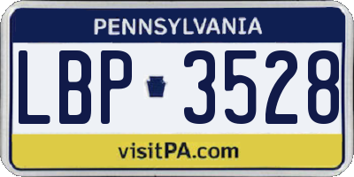 PA license plate LBP3528