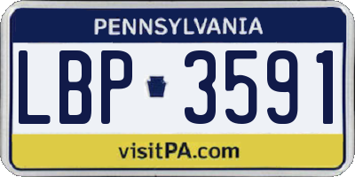 PA license plate LBP3591