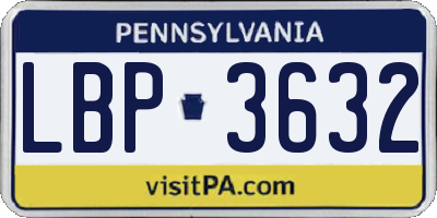 PA license plate LBP3632