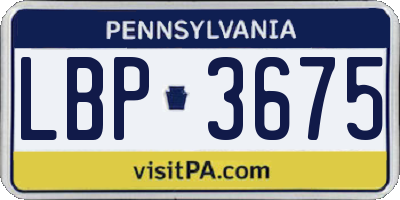 PA license plate LBP3675