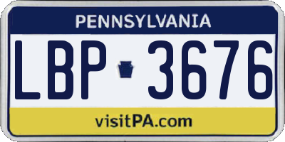 PA license plate LBP3676