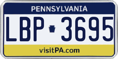 PA license plate LBP3695