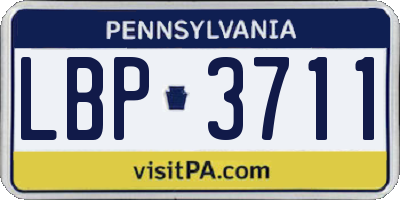 PA license plate LBP3711