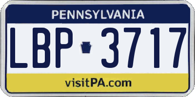 PA license plate LBP3717
