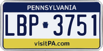 PA license plate LBP3751