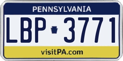 PA license plate LBP3771