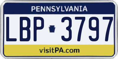 PA license plate LBP3797