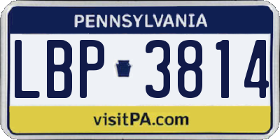 PA license plate LBP3814
