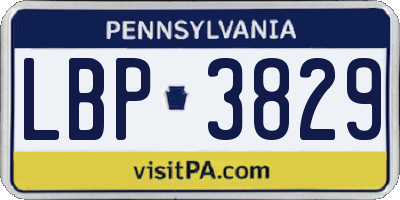 PA license plate LBP3829