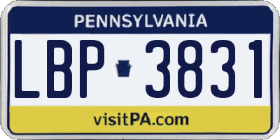 PA license plate LBP3831