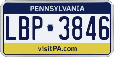 PA license plate LBP3846