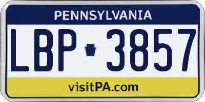 PA license plate LBP3857
