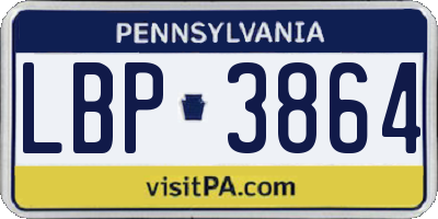 PA license plate LBP3864