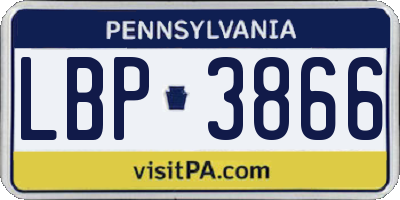 PA license plate LBP3866
