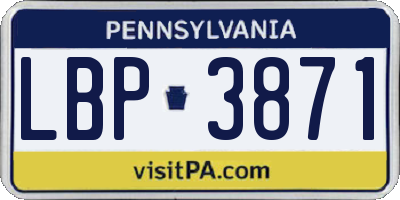 PA license plate LBP3871