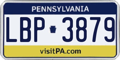 PA license plate LBP3879