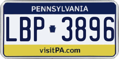 PA license plate LBP3896
