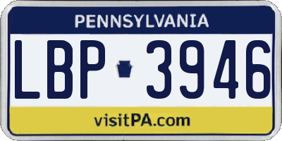 PA license plate LBP3946