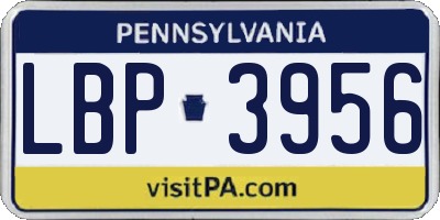 PA license plate LBP3956