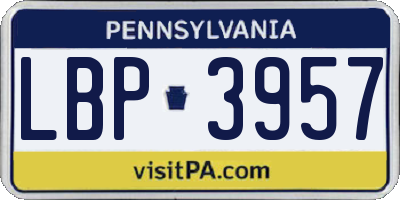 PA license plate LBP3957