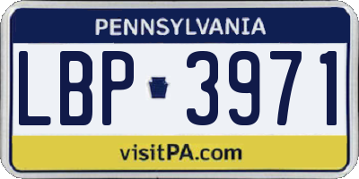 PA license plate LBP3971