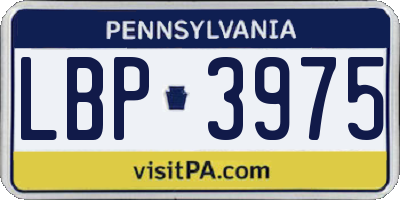 PA license plate LBP3975