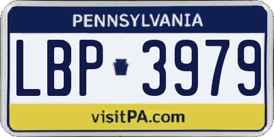 PA license plate LBP3979