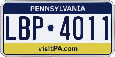 PA license plate LBP4011