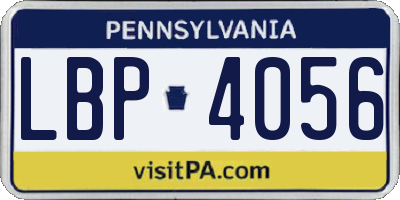 PA license plate LBP4056