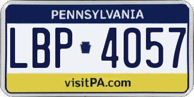PA license plate LBP4057