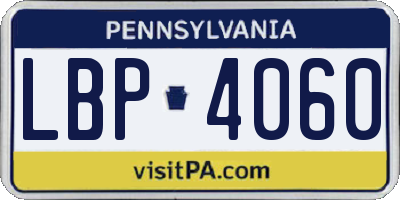 PA license plate LBP4060