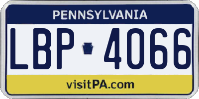 PA license plate LBP4066