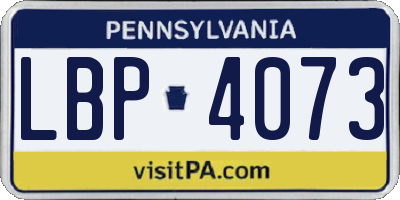 PA license plate LBP4073