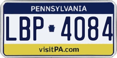 PA license plate LBP4084