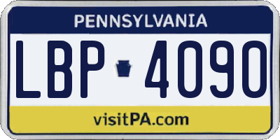 PA license plate LBP4090