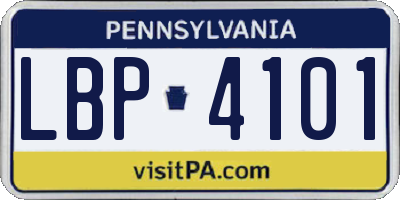 PA license plate LBP4101